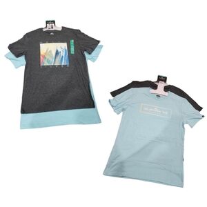 Quiksilver Kids 2 Pack Tee Blue Dark Gray Boys Size X Large 18/20